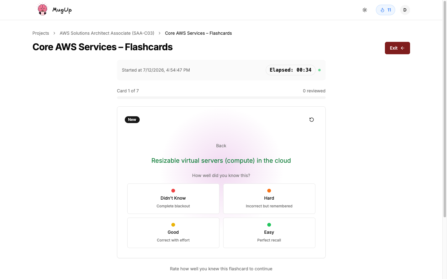 Flashcard scheduling, without the deck-building